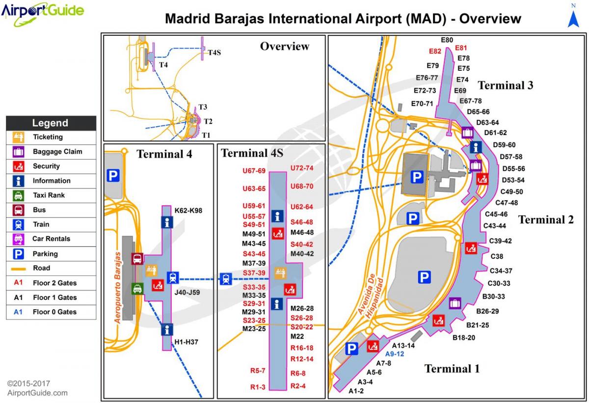Aeroportul internațional Madrid arată hartă