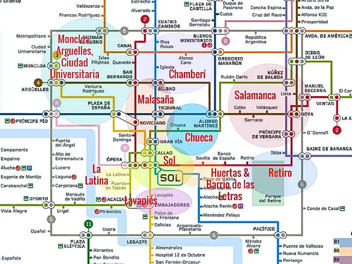 harta de la latina din Madrid