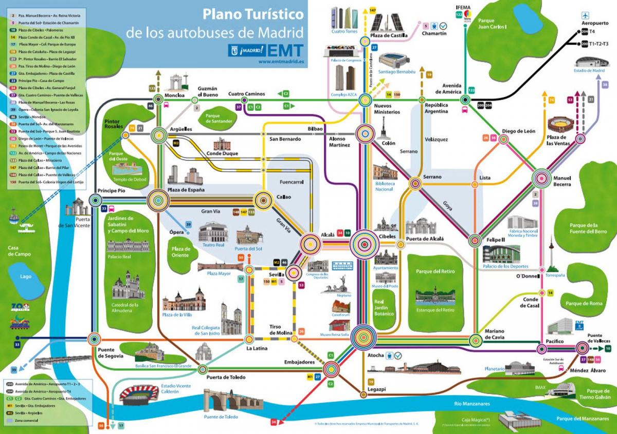 autobuz Madrid arată hartă