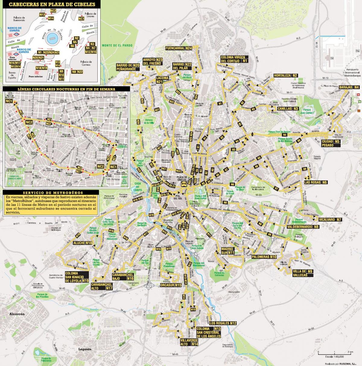 emt Madrid autobuz hartă
