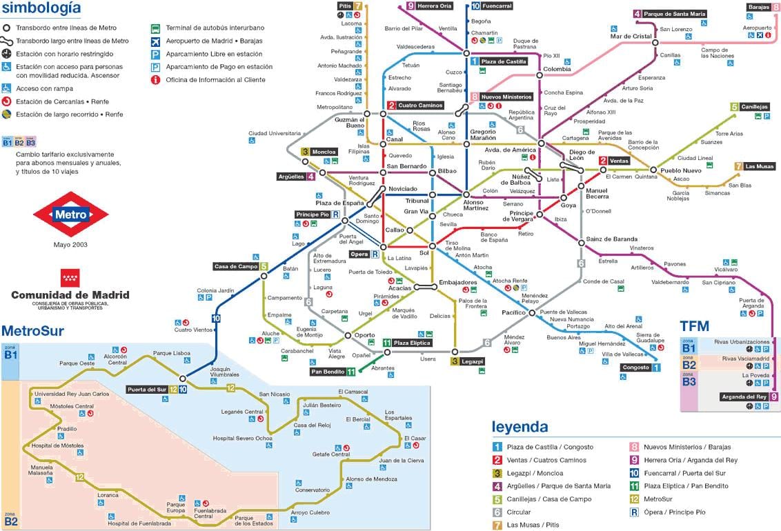 Madrid stația de metrou hartă