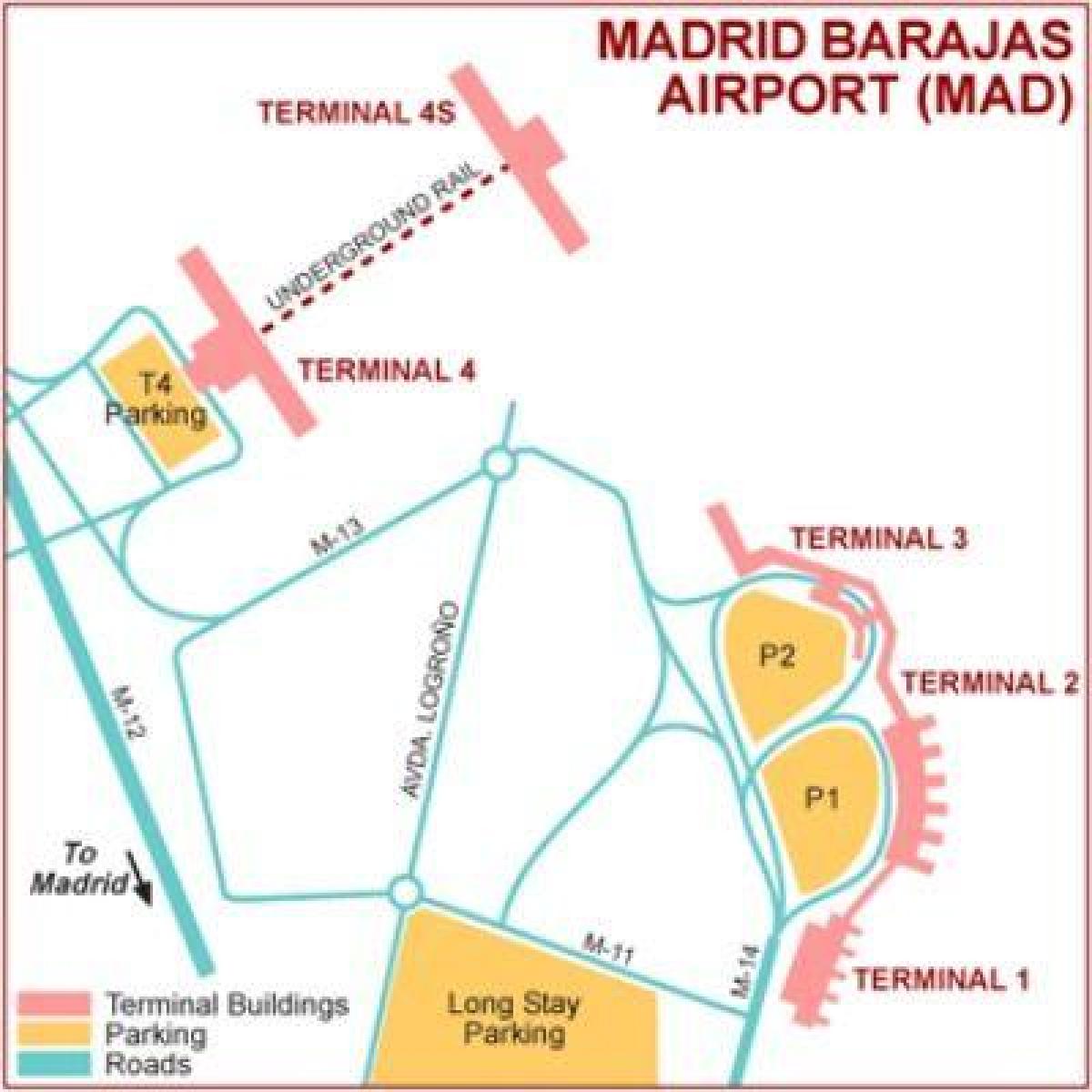 Madrid aeroport terminal hartă