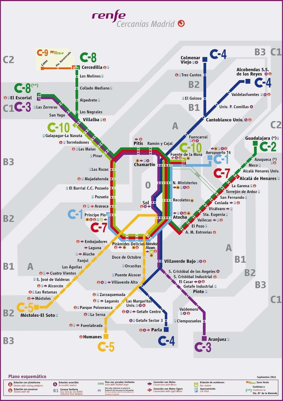 Madrid feroviar hartă