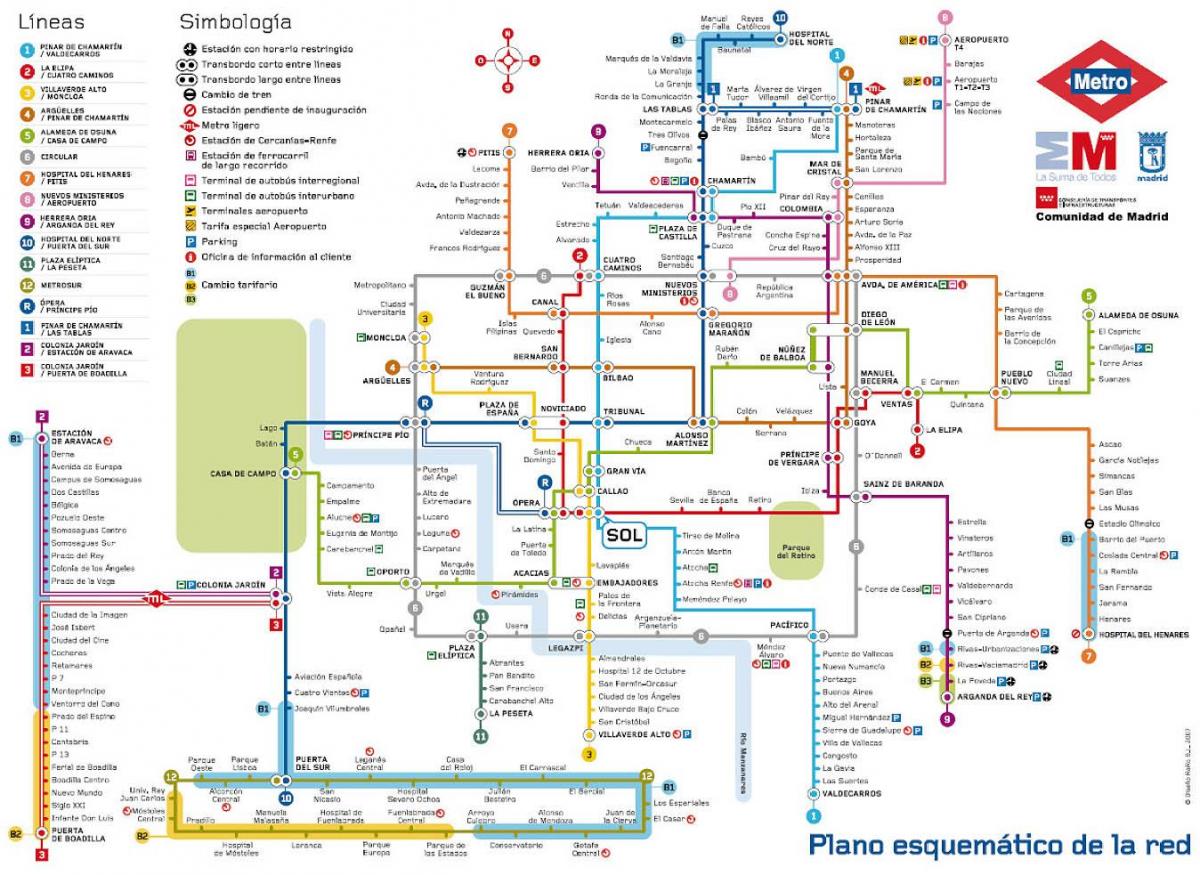 Madrid metrou hartă