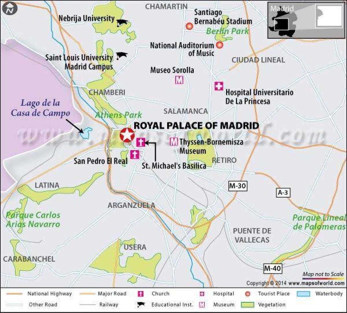 harta de la real Madrid locație