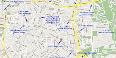 Hartă din centrul orașului Madrid Spania