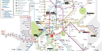 Harta de la Madrid de transport public