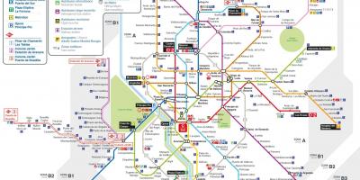 Harta de la Madrid de transport public