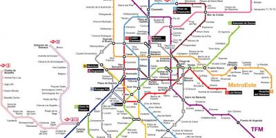 Madrid, Spania hartă de metrou